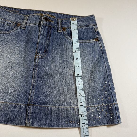 Limited Too Vintage Dead Stock Bedazzled Mid Rise Mini Jean Skirt - Girls 12 - Picture 9 of 11